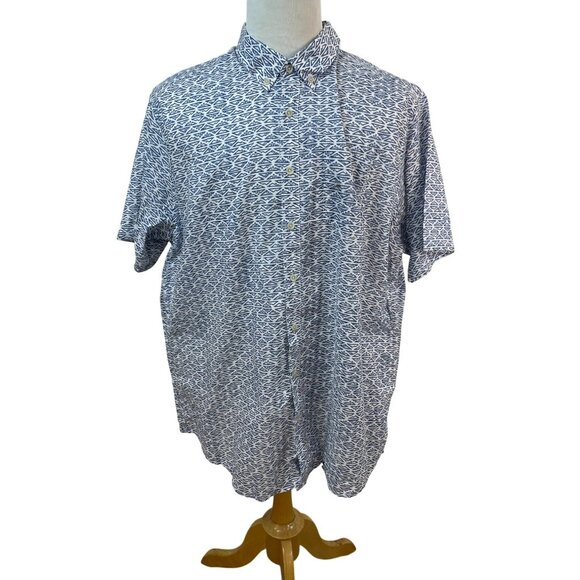 Jos. A. Bank Mens Blue Short-Sleeve Shirt With Tailored Fit Size M - New - Picture 1 of 8